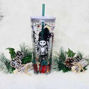 24oz Starbucks Jack Skellington Snowglobe Tumbler