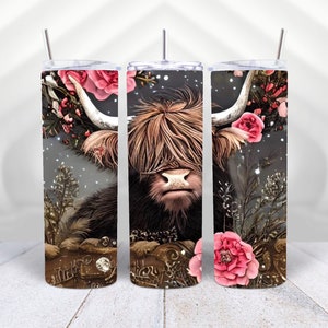 Highland Cow Tumbler, Cow Tumbler, Highland cows, Baby cow tumbler, Gifts for her, Gifts for mom, highland Cow