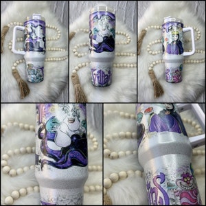 40oz Stanley Dupe with handle, 40oz handle tumbler, Stanley Dupe, 40oz tumbler, GIfts for her, Character tumbler, Villians, maleficent