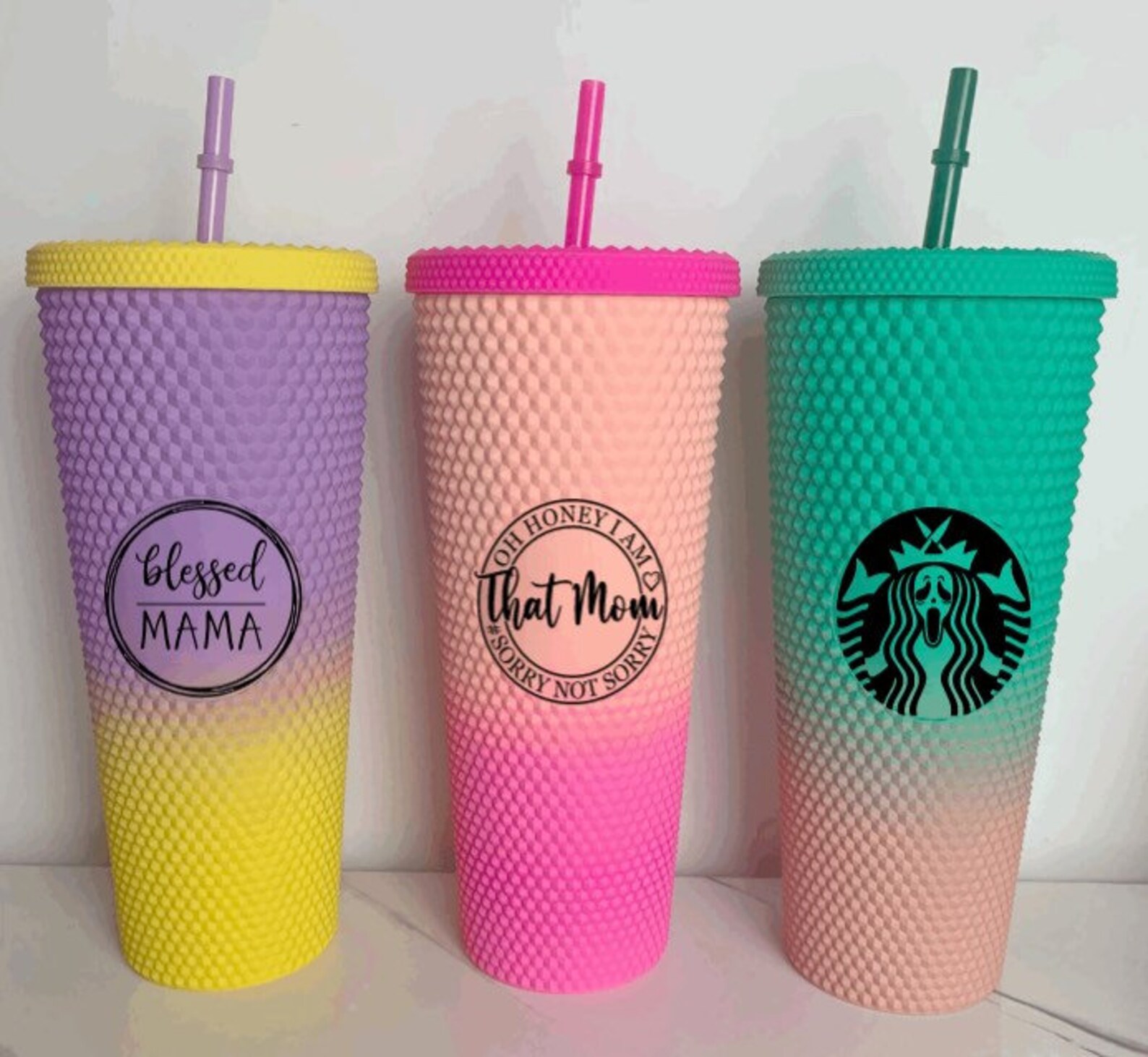 Matte Studded Tumbler Studded Tumblers Summer Tumblers Etsy