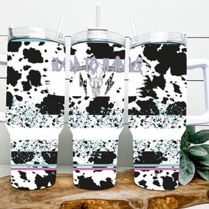 Glitter Cow print stanley dupe tumbler – MissCraftyCustoms