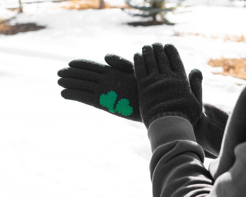 Black Winter Gloves For Men St Patricks Day Gift image 8