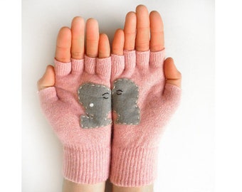 Fingerlose Handschuhe mit Love Kissing - Valentinstag Geschenk