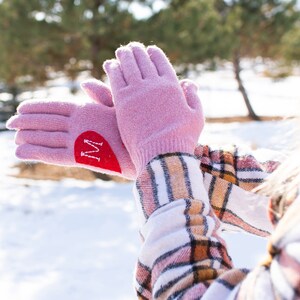 Personalized Pink Winter Gloves Gift For Women image 8
