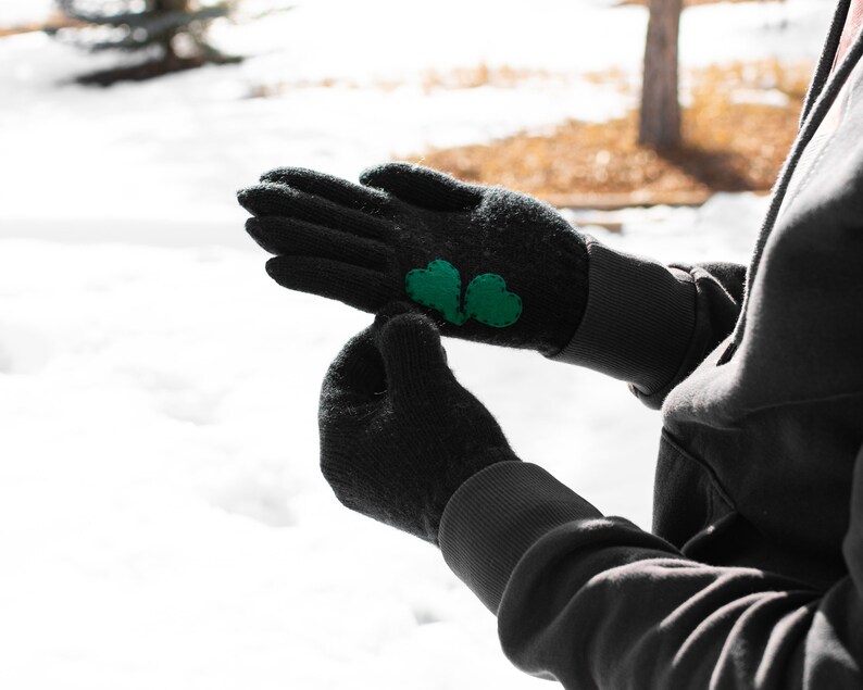 Black Winter Gloves For Men St Patricks Day Gift image 7