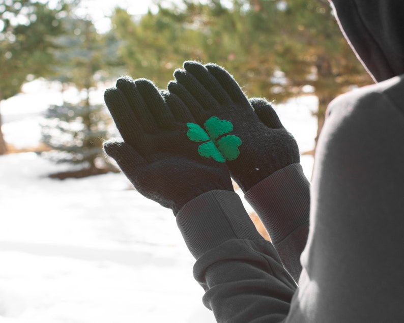 Black Winter Gloves For Men St Patricks Day Gift image 9