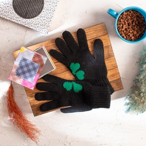 Black Winter Gloves For Men St Patricks Day Gift image 3