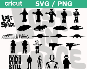 SVG / PNG - Classic Sci-Fi  Vol. 1- Cricut Cut files