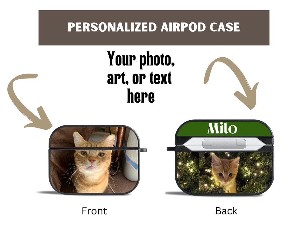 AirPod Case With Cat Photos Personalized AirPod Case Cute Etsy