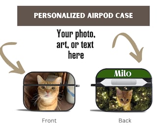 Airpods Hülle mit Katzenfotos, personalisierte Airpods Hülle, süßes Airpods Case, Katzenliebhaber Geschenk