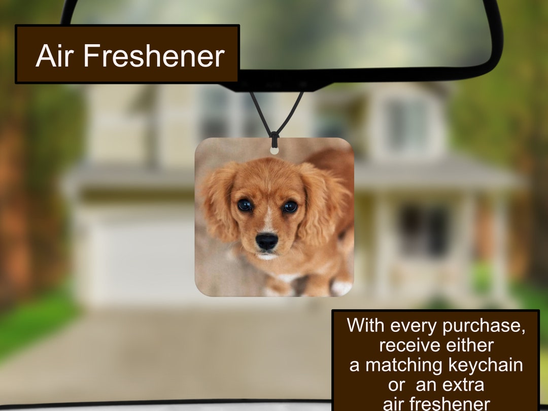 Doublesided Personalized Car Air Freshener, Dog Customized Air Freshener, Puppy Air Freshener
