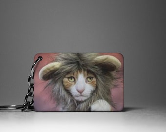 Personalisierter Katzen-Schlüsselanhänger, Foto benutzerdefinierter Schlüsselanhänger, Doppelseitiges Kätzchen personalisierter Schlüsselbund