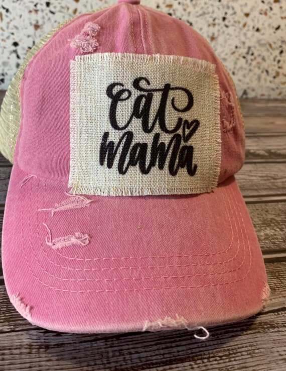 Distressed Ponytail Hat With 