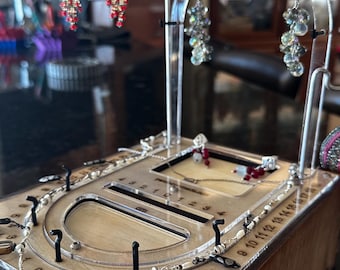Kit de tablero para abalorios con multitud de accesorios para la creación de joyas. Organizador de abalorios, herramientas para joyería, tablero de abalorios de 3 capas, tapa acrílica.
