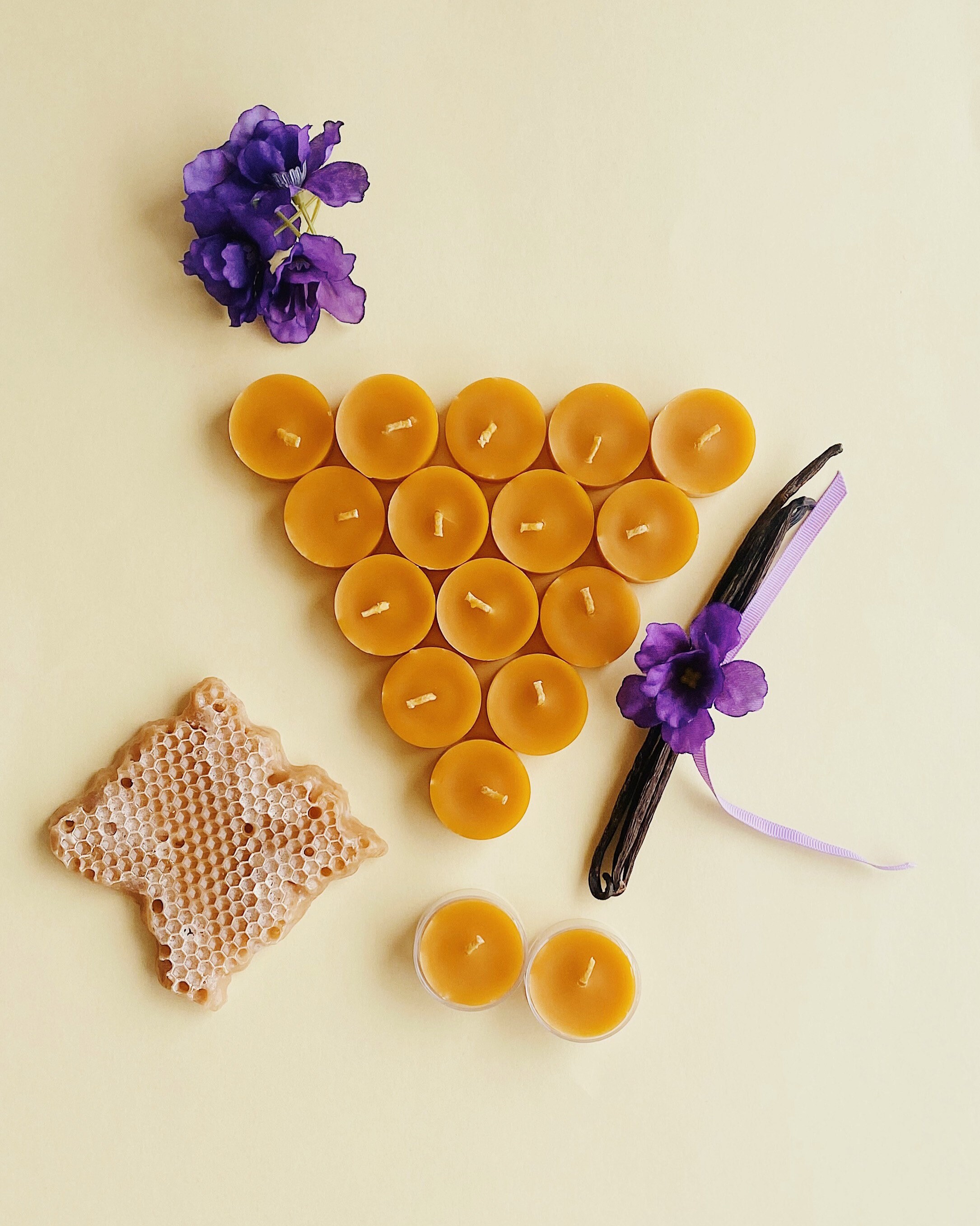 Pure Beeswax Tea Lights 100 Beeswax Refillable Tea Lights Etsy