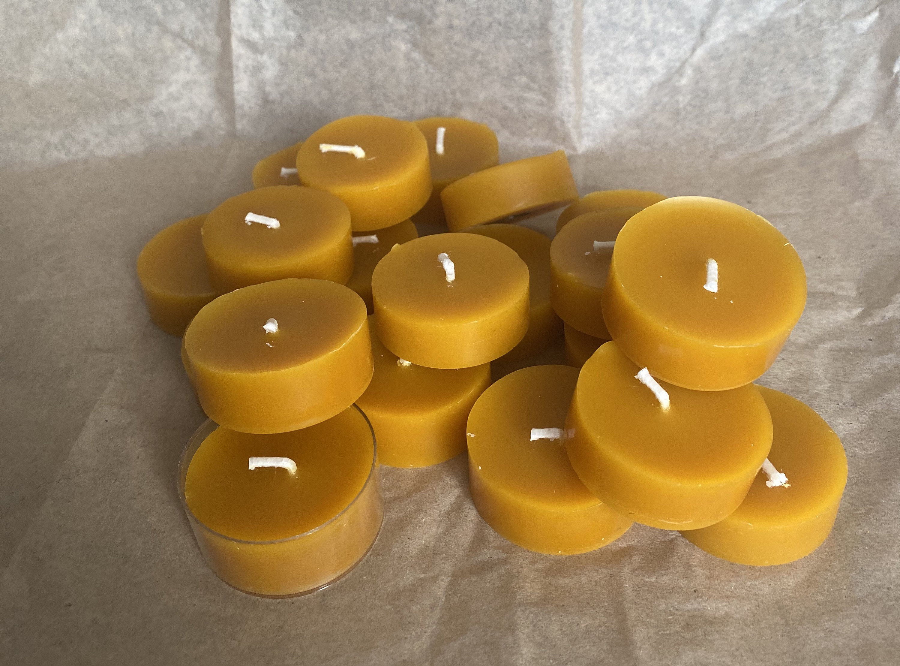 Pure Beeswax Tea Lights 100 Beeswax Refillable Tea Lights Etsy