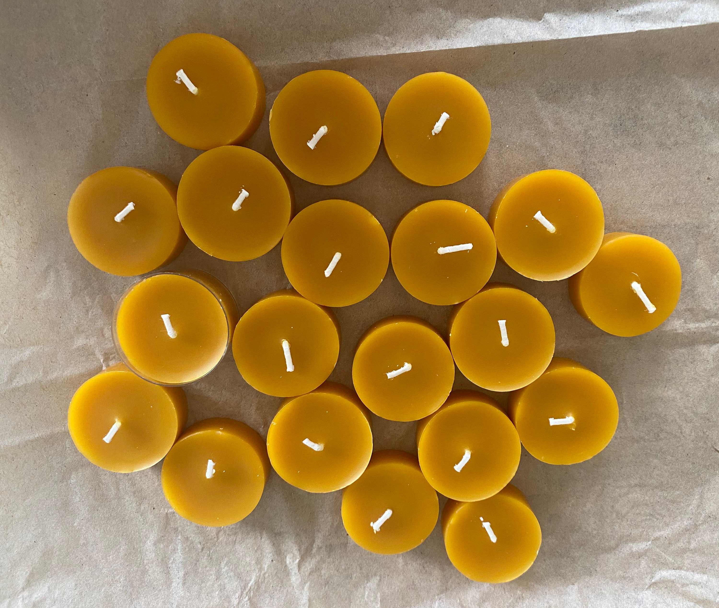 Pure Beeswax Tea Lights 100 Beeswax Refillable Tea Lights Etsy