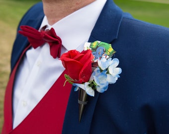 Paper and silk Boutonniere