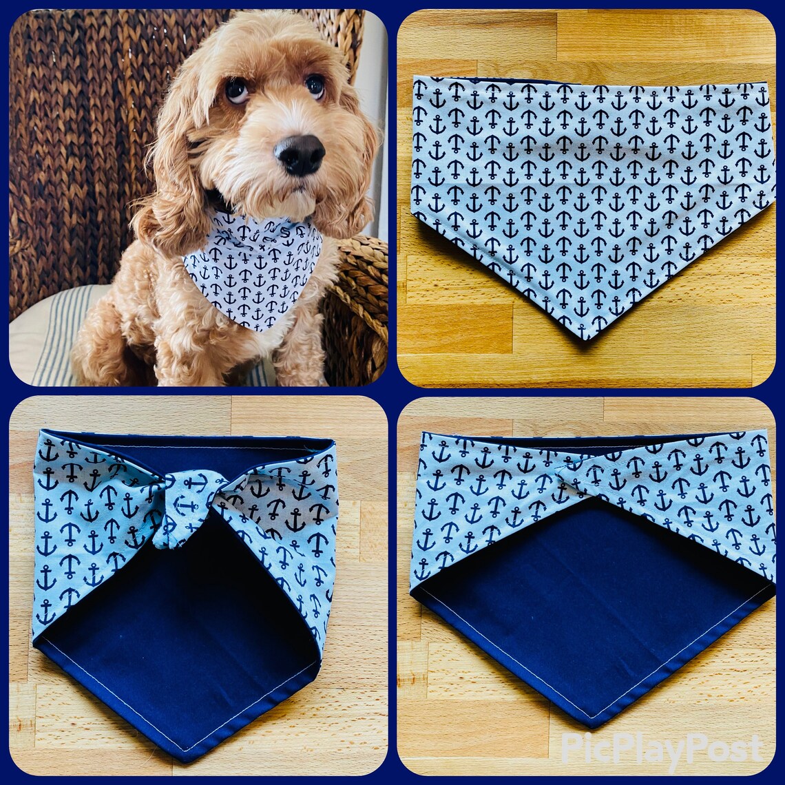 Reversible Dog Bandana With Velcro Closure Etsy