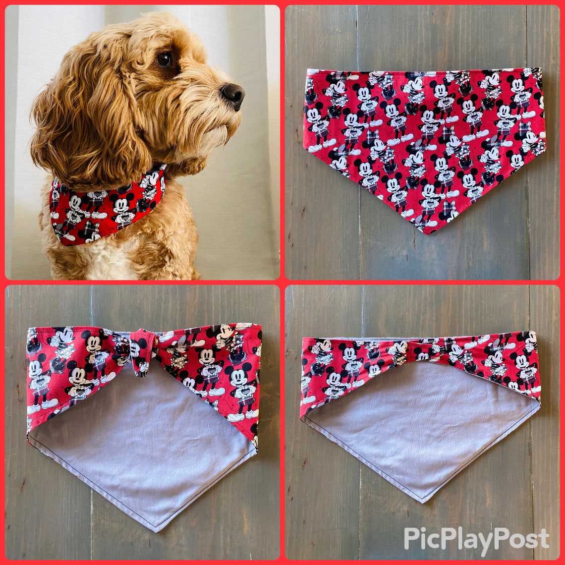 Reversible Dog Bandana with Velcro Closure Etsy