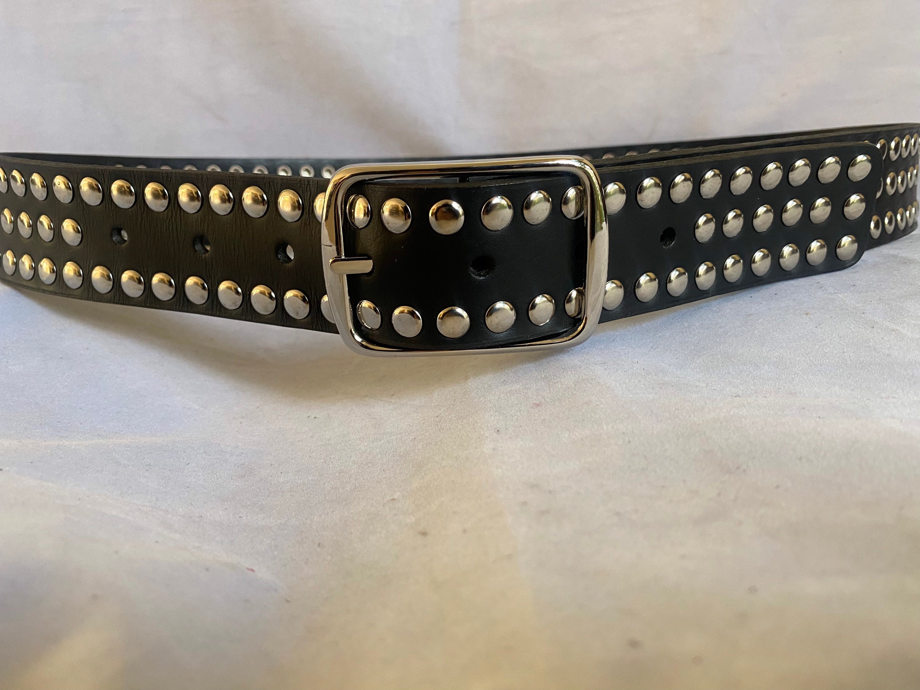 Gothic Handmade Studded Bonded Leather Belt