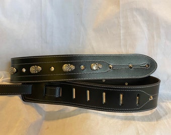 Black Leather Guitar/Bass Strap