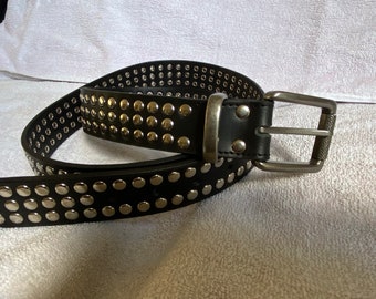 Genuine Leather Studded Belt - Etsy