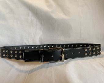 Ceinture Cuir Western Vintage – Années 90, Taille 36, Marron