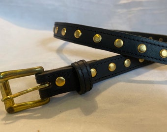 Black leather kids belt