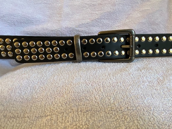 Genuine Leather Studded Belt - Etsy