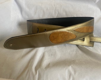 Tracolla per chitarra oro/pelle di serpente