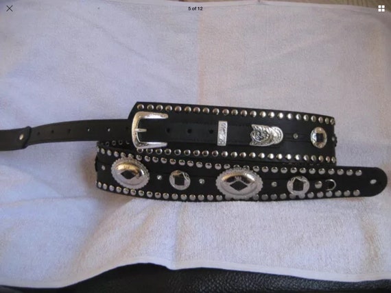 Genuine Leather Studded/ Concho Guitar Strap - Etsy