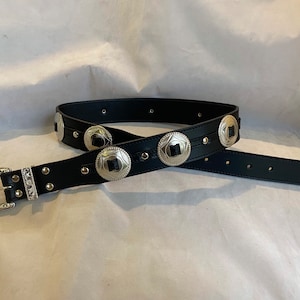 Black Leather Weston Concho Belt