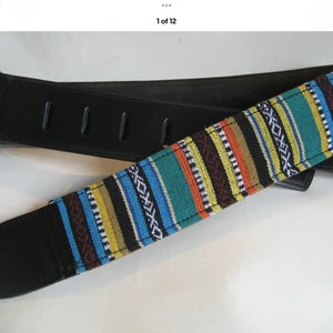 Correia de guitarra em couro estilo mexicano
