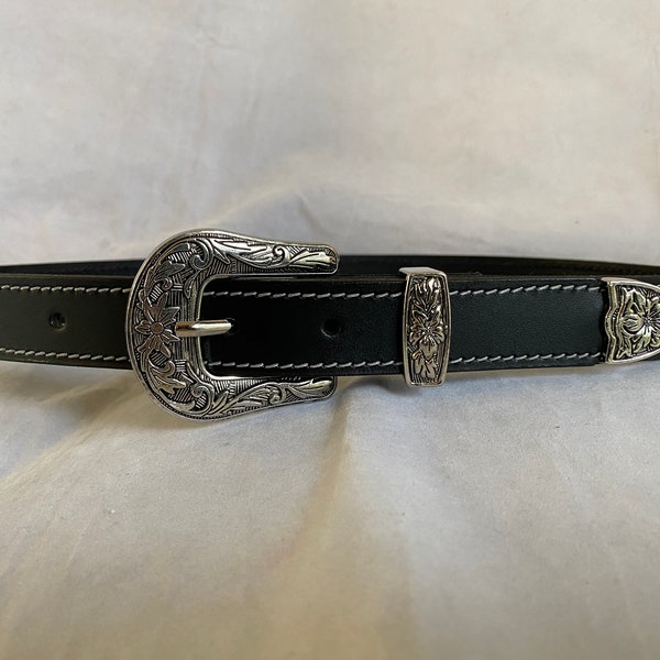 Black Leather Weston style belt
