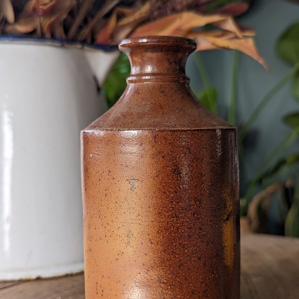 Cute Vintage Ink Bottles - Glazed Brown Ink Bottles | Ink Bottles with Pouring Spout | Bourne Denby, Skey Tamworth & More