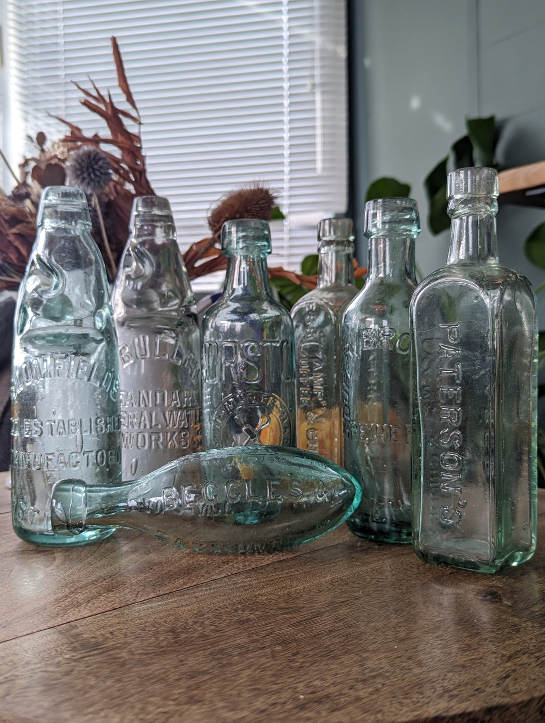 Antique Vintage Glass Bottles Codd Neck Bottle Collectable Corston
