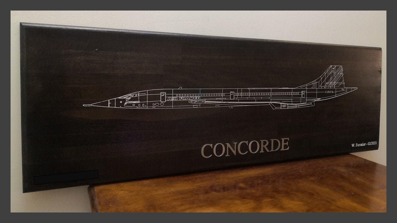 Gravure Sur Bois - Avion