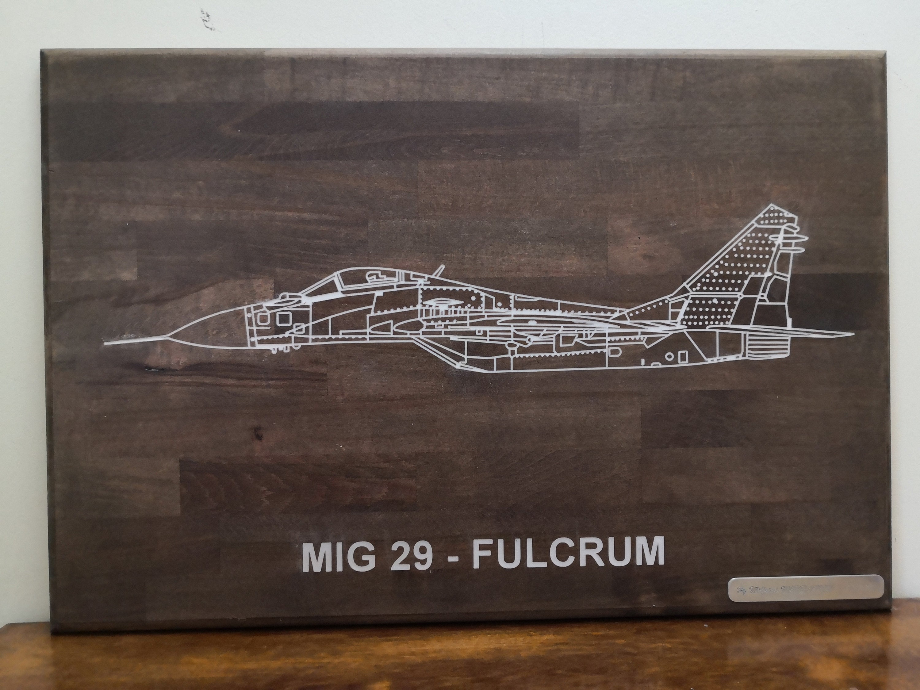 Gravure sur Bois - Avion Mig-29 Fulcrum