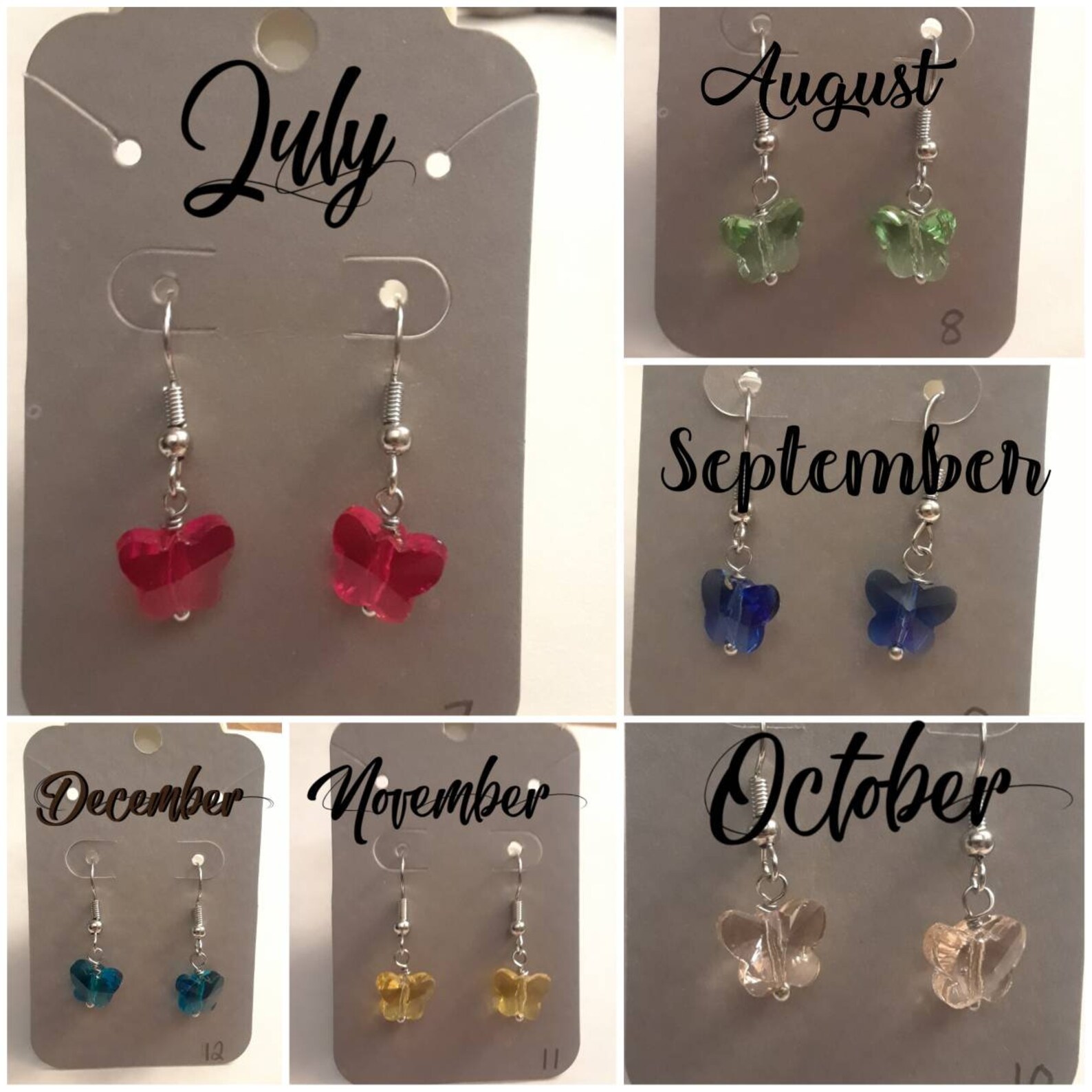 Butterfly Birth month Earrings | Etsy