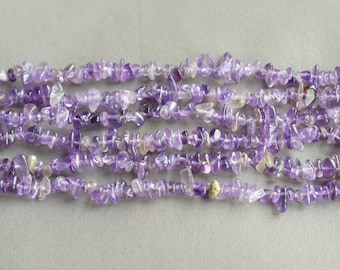 Natural amethyst chips beads, amethyst chips wholesale, long full strand amethyst for jewelry, bead supply