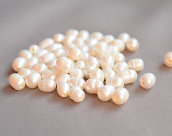 natural oval white freshwater Pearl beads no modification,4.5 mm x4.5 mm x6 70 