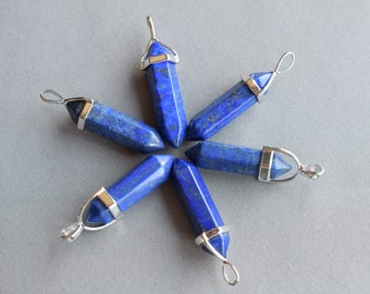 Lapis lazuli pendant, healing crystal pendant, crystal point pendant, lapis lazuli supply for jewelry