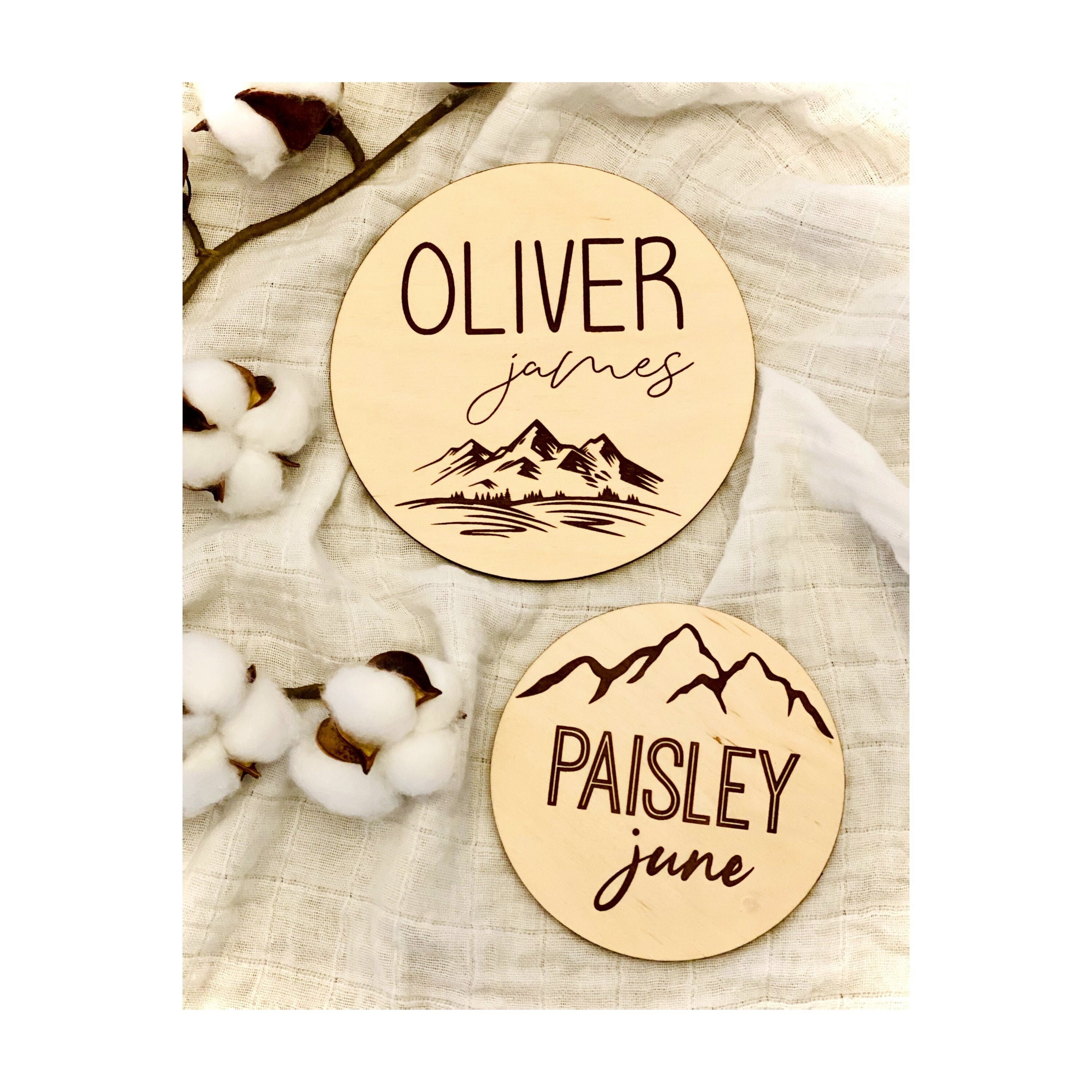 Custom Laser Engraved Wooden Name Plaque Birth Announcement | Etsy