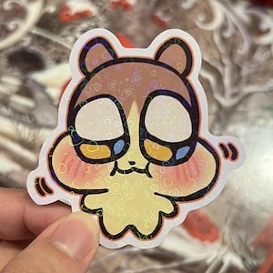 chewing chubby hamster vinyl sticker