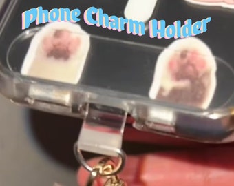 Phone Charm Keychain D-Ring Holder Clear