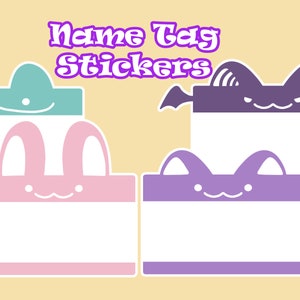 Kawaii Tier Name Tag LGBTQ+ Pronomen Pin Aufkleber