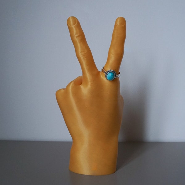 Victory hand / peace sign / hand sculpture / tabletop object / decor / ring holder / jewelry out