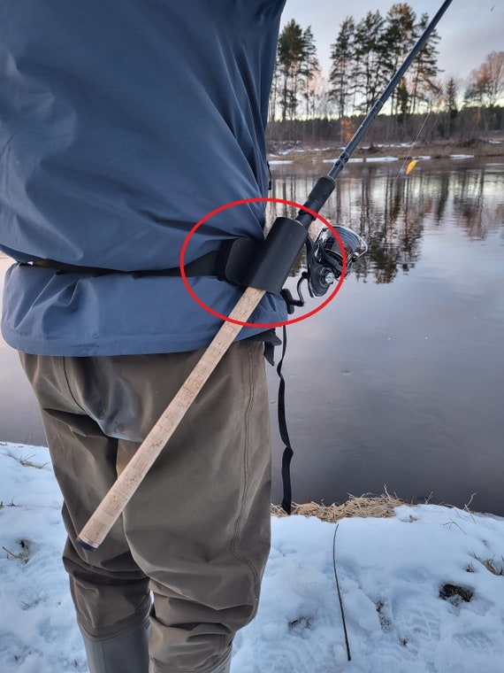 Fishing Rod Holder for Waist Bag / Hands Free Fly Fishing Rod