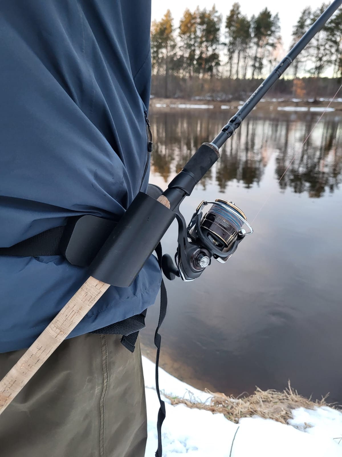 Fishing Rod Holder for Waist Bag / Hands Free Fly Fishing Rod